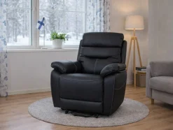 AARON NOSTOAVUSTEINEN RECLINERTUOLI NAHKAVERHOILTUNA