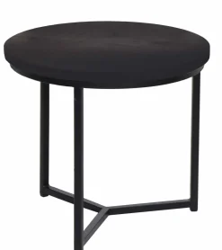 ACAZIA STEEL KOT-52B SIVUPÖYTÄ PYÖREÄ 50 CM KOKOMUSTA