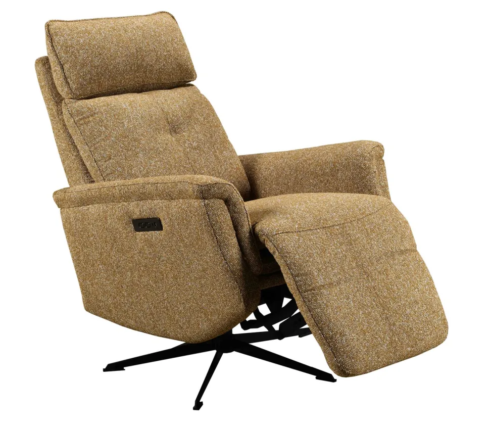 APOLLO RECLINER TUOLI SÄHKÖSÄÄDÖILLÄ KELTAINEN KANGAS