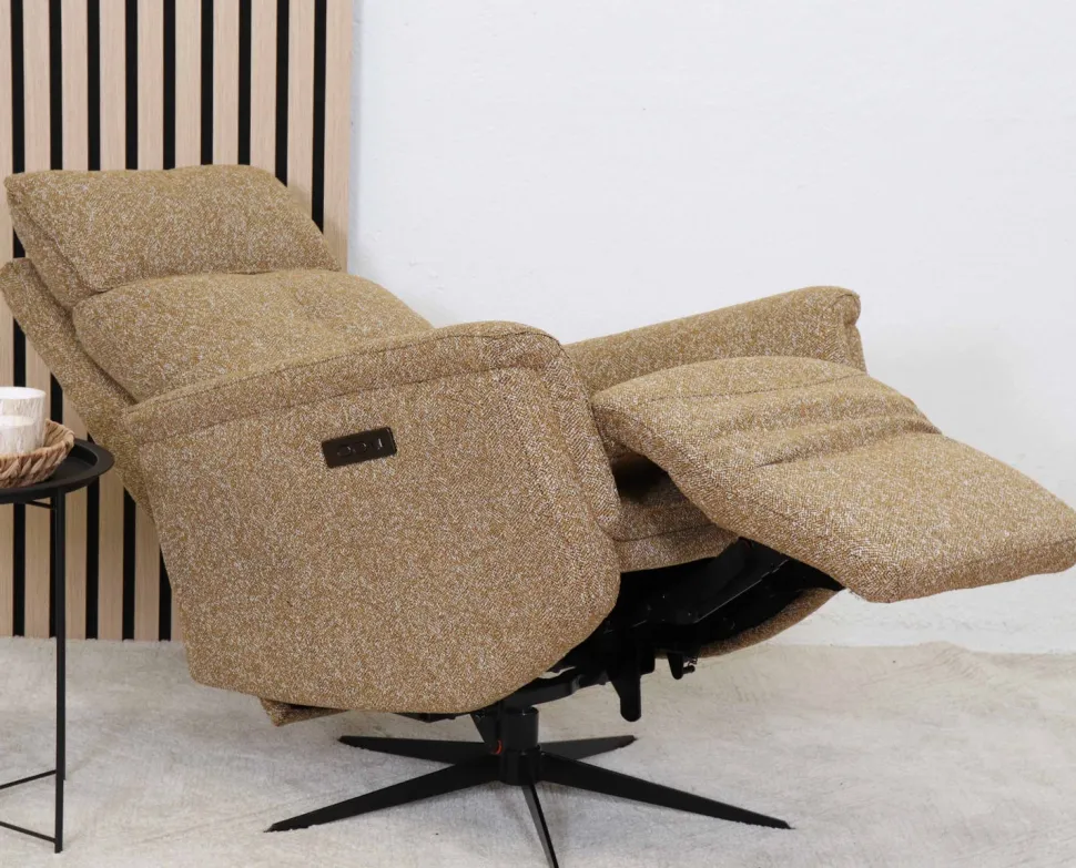 APOLLO RECLINER TUOLI SÄHKÖSÄÄDÖILLÄ KELTAINEN KANGAS