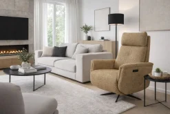 APOLLO RECLINER TUOLI SÄHKÖSÄÄDÖILLÄ KELTAINEN KANGAS