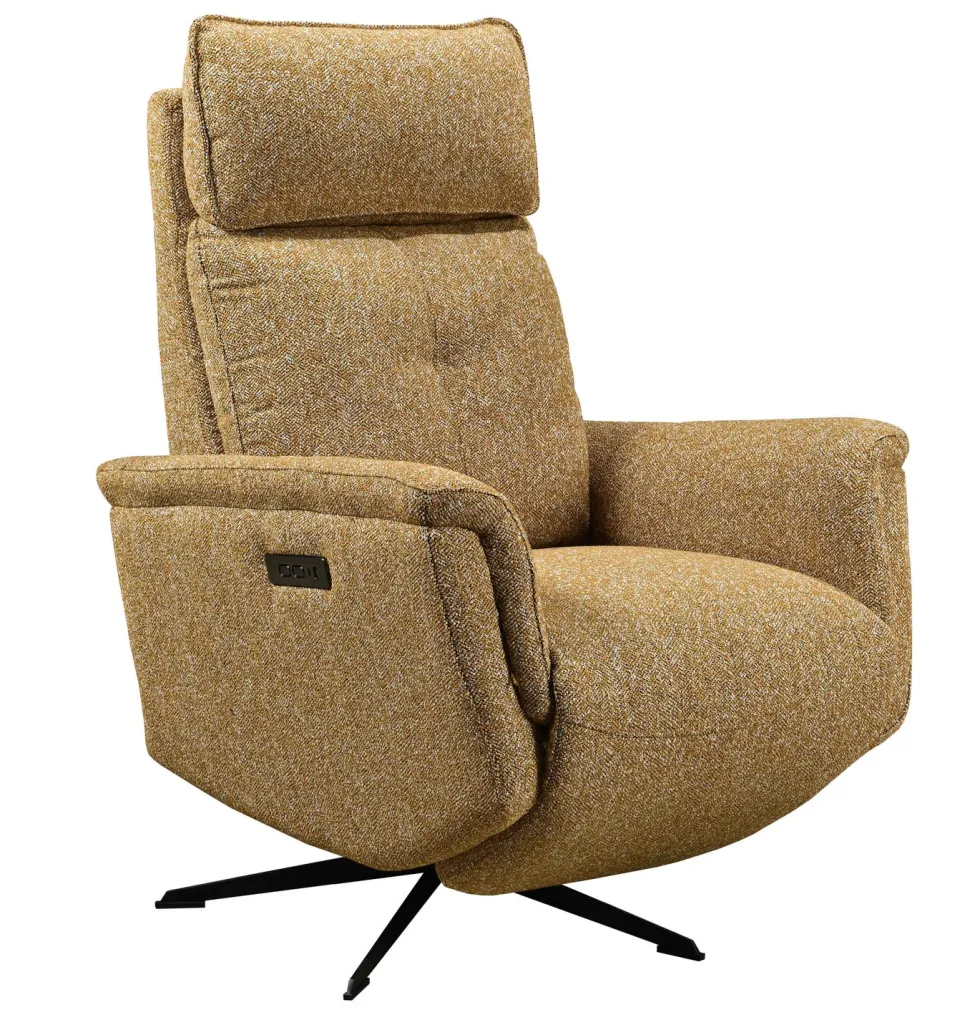 APOLLO RECLINER TUOLI SÄHKÖSÄÄDÖILLÄ KELTAINEN KANGAS