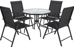 Bistro 100 cm pöytä + 4 Telex taittotuolia