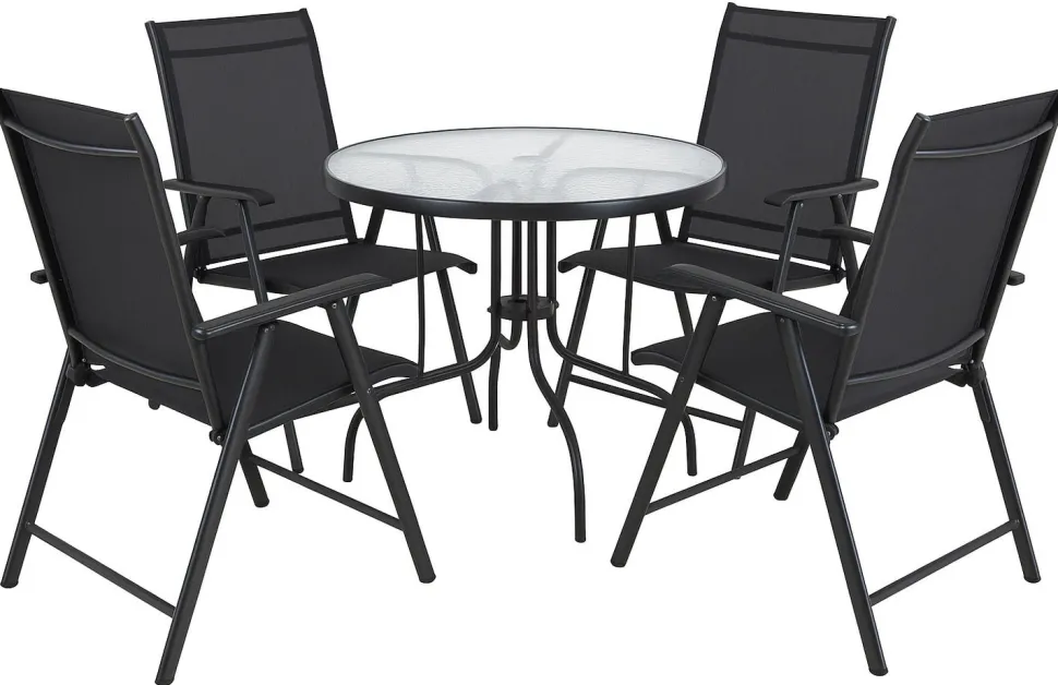 Bistro 100 cm pöytä + 4 Telex taittotuolia