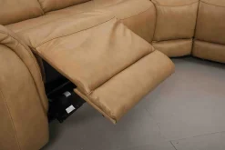 BRISTOL NAHKAINEN SÄHKÖRECLINER KULMASOHVA, VÄRI KONJAKKI