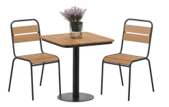 Cafe terassipöytä + 2 Cafe terassituolia ilman käsinojia