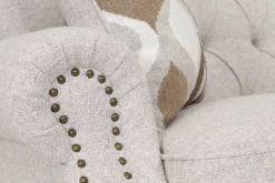 Chesterfield 2-istuttava sohva beige kangas