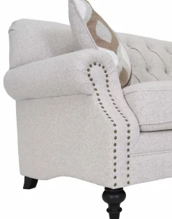 Chesterfield 3-istuttava sohva beige kangas