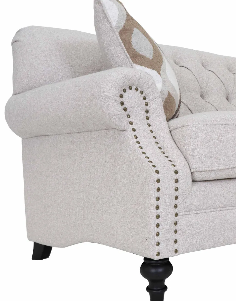Chesterfield 3-istuttava sohva beige kangas