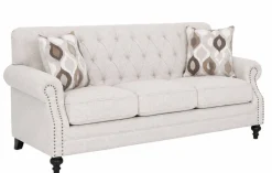 Chesterfield 3-istuttava sohva beige kangas