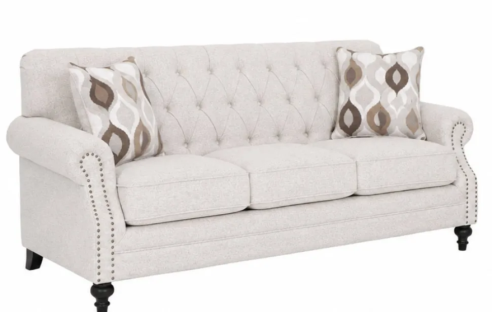 Chesterfield 3-istuttava sohva beige kangas