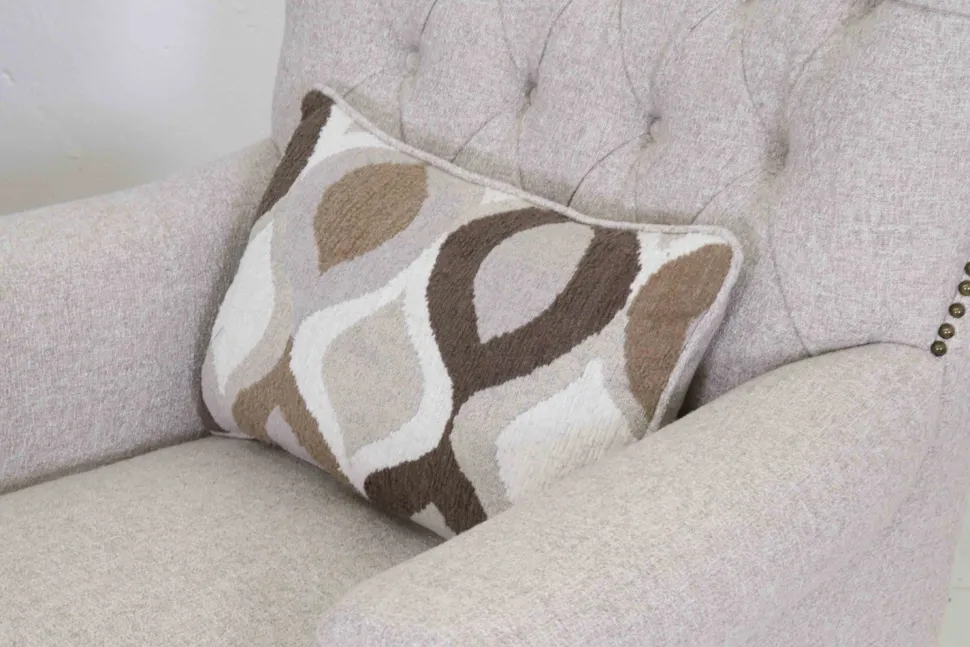 Chesterfield nojatuoli beige kangas
