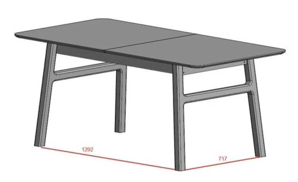 Curved jatkettava tammi ruokapöytä