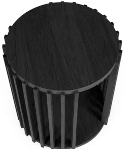 Drum pyöreä tammi sivupöytä 53 cm mustana