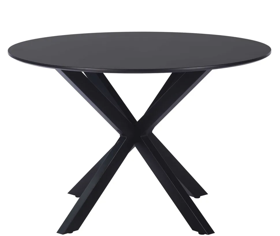 Felix pyöreä ruokapöytä mustilla metallijaloilla 110 cm