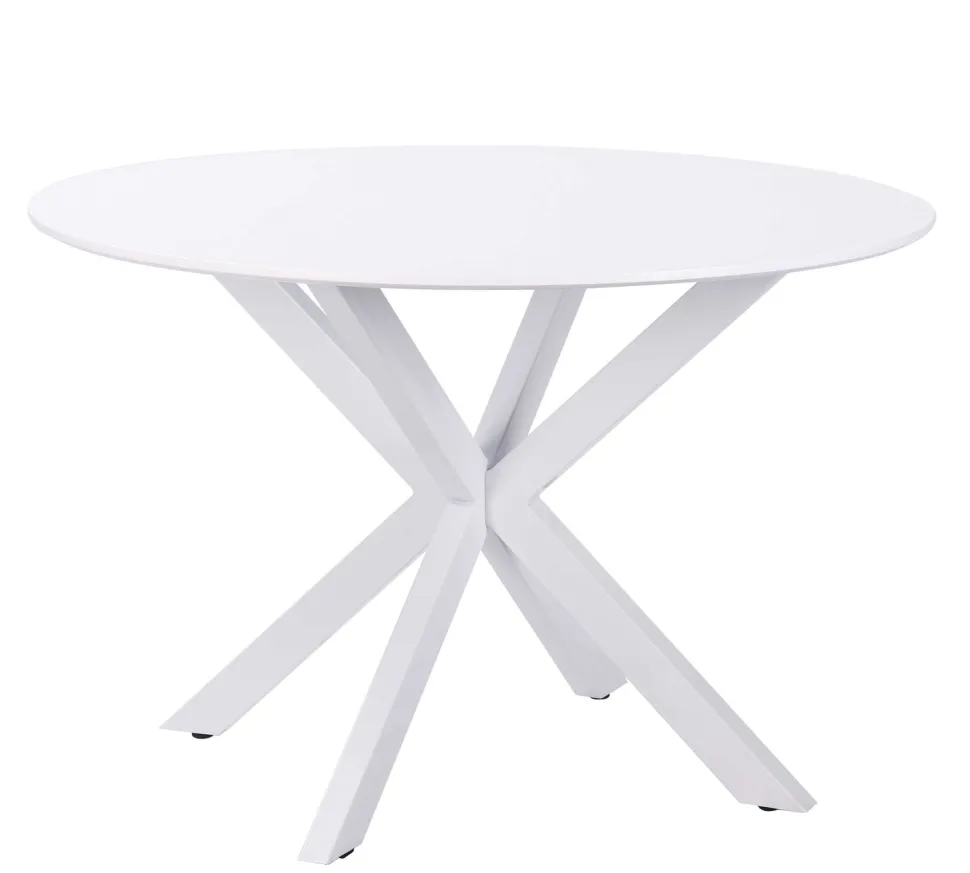 Felix pyöreä ruokapöytä valkoisilla metallijaloilla 110 cm