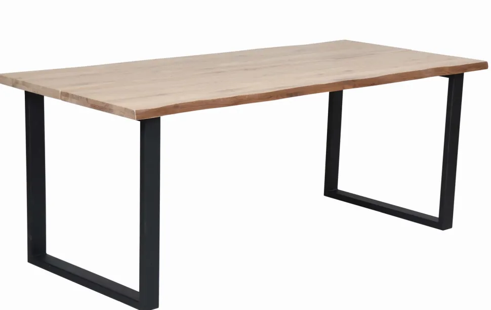 FOX 195 CM TAMMI LANKKUPÖYTÄ METALLIJALOILLA + 6 ARMI PINNATUOLIA