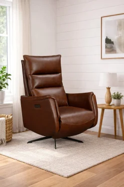 GENESIS NAHKAINEN RECLINER TUOLI SÄHKÖSÄÄDÖILLÄ, ERI VÄREJÄ