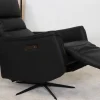 GENESIS NAHKAINEN RECLINER TUOLI SÄHKÖSÄÄDÖILLÄ MUSTA NAHKA