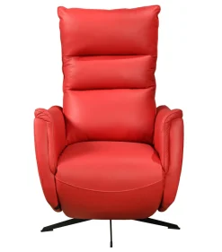 GENESIS NAHKAINEN RECLINER TUOLI SÄHKÖSÄÄDÖILLÄ PUNAINEN NAHKA