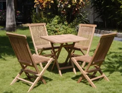 GOLDEN-TEAK PÖYTÄ 70x70 CM + TEAK TUOLIT