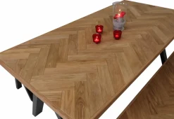 Herringbone tammi ruokapöytä 200x100 cm kalanruotokuvioitu YHDELLÄ TAI KAHDELLA JATKOPALALLA