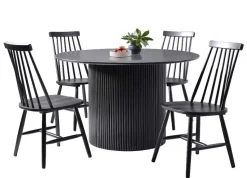 JANETTE 120 CM PYÖREÄ RUOKAPÖYTÄ + 4 ARMI PINNATUOLIA