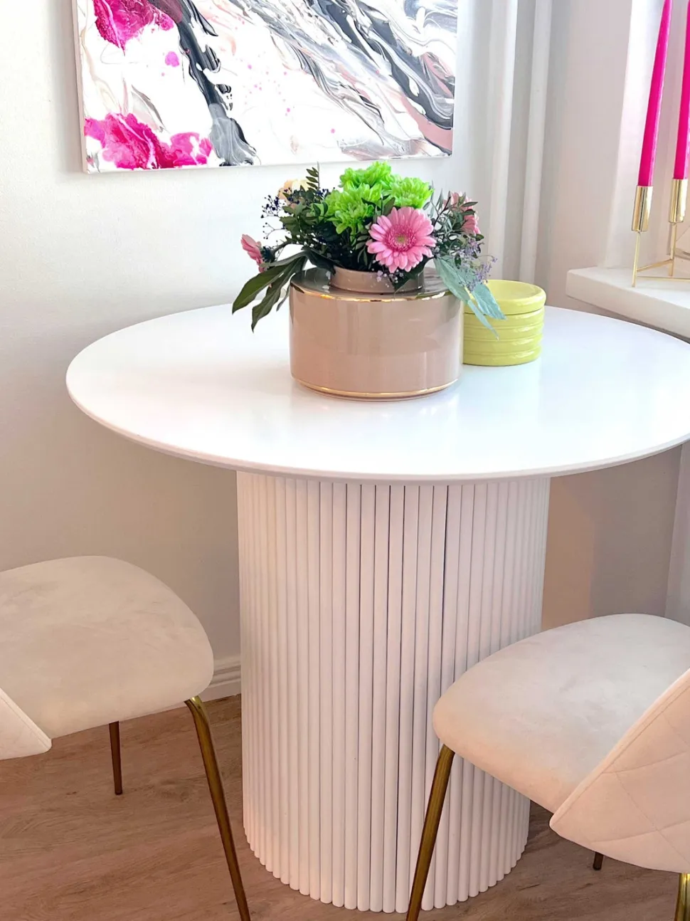 JANETTE PYÖREÄ RUOKAPÖYTÄ 90 CM
