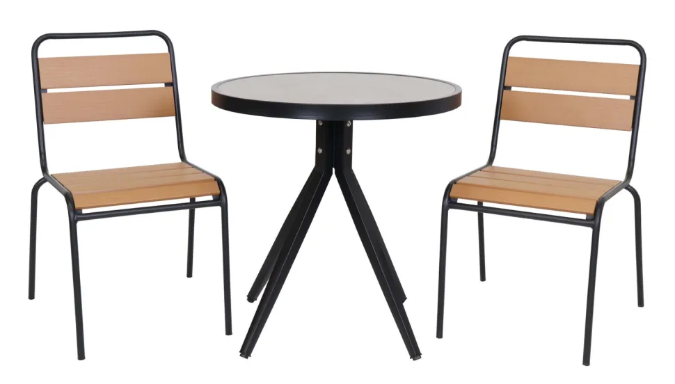 KASPER PYÖREÄ TERASSIPÖYTÄ + 2 CAFE TERASSITUOLIA