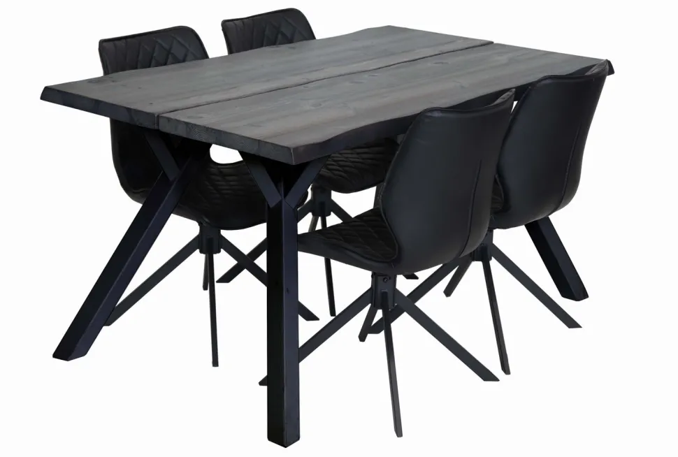 LANA 150 CM LANKKUPÖYTÄ + 4 NORDHAM PU-NAHKA VERHOILTUA TUOLIA