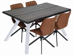 LANA 150 CM LANKKUPÖYTÄ + 4 NORDHAM PU-NAHKA VERHOILTUA TUOLIA