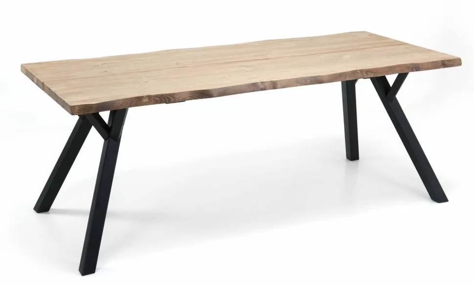 LANA 200 CM LANKKUPÖYTÄ PUUJALOILLA + 6 CAFE PLUS TUOLIA