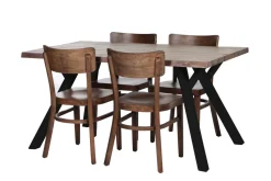 LANA 150 CM LANKKUPÖYTÄ PUUJALOILLA + 4 CAFE PLUS TUOLIA