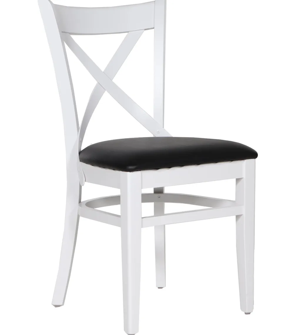 LANA 150 CM LANKKUPÖYTÄ PUUJALOILLA + 4 CROSSA TUOLIA ISTUINPEHMUSTEILLA