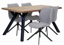 LANA 150 CM LANKKUPÖYTÄ + 4 PYÖRIVÄÄ NORDHAM TUOLIA KANGASVERHOILTUNA