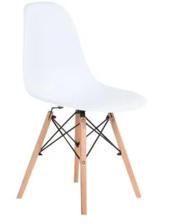 LANA 150 CM LANKKUPÖYTÄ VALKEILLA PUUJALOILLA + 4 SWING TUOLIA VALKEA/LV