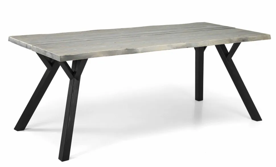 LANA LANKKUPÖYTÄ 150 CM PUUJALOILLA + 4 HARBO TUOLIA