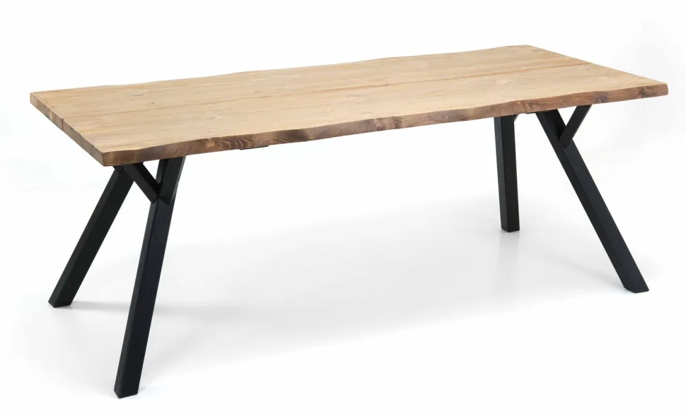 LANA LANKKU RUOKAPÖYTÄ 200x90 CM PUUJALOILLA