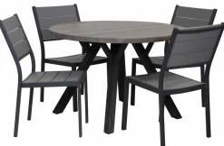 LANA PYÖREÄ PÖYTÄ + 4 CANTINA TERASSITUOLIA
