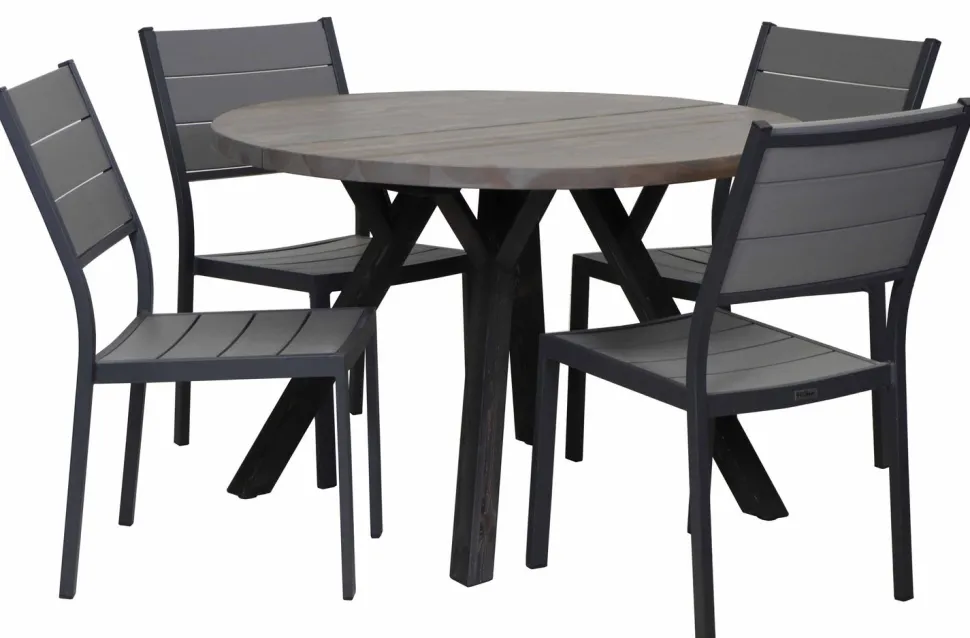 LANA PYÖREÄ PÖYTÄ + 4 CANTINA TERASSITUOLIA