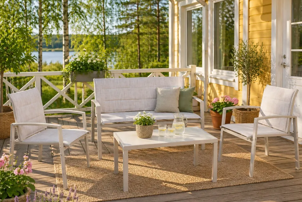 Lilja sohvasetti terassille 2+1+1+pöytä