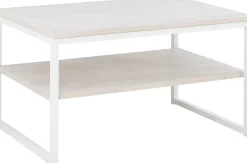 LINE SOHVAPÖYTÄ 90 X 60 CM VALKEALLA RUNGOLLA