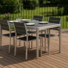 MILANO ARTWOOD PÖYTÄ + 4 MILANO TUOLIA HARMAA/ALUMIINI