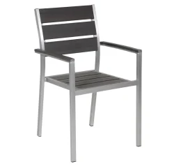 MILANO ARTWOOD PÖYTÄ + 6 MILANO TUOLIA HARMAA/ALUMIINI