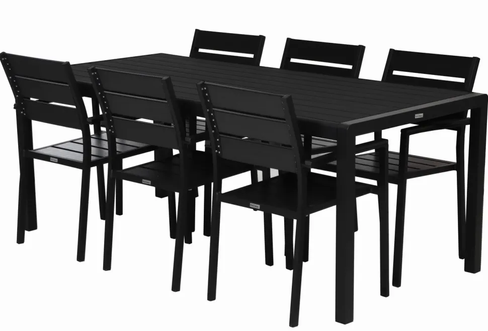MILANO ARTWOOD PÖYTÄ + 6 MILANO TUOLIA KOKOMUSTA
