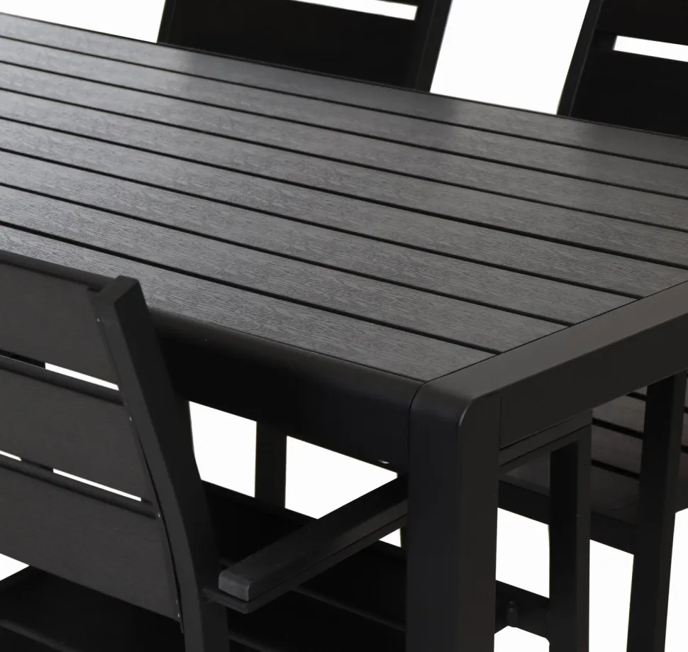 MILANO ARTWOOD PÖYTÄ + 6 MILANO TUOLIA KOKOMUSTA