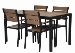 MILANO ARTWOOD PÖYTÄ + 4 MILANO TUOLIA MUSTA/LUONNONVÄRI