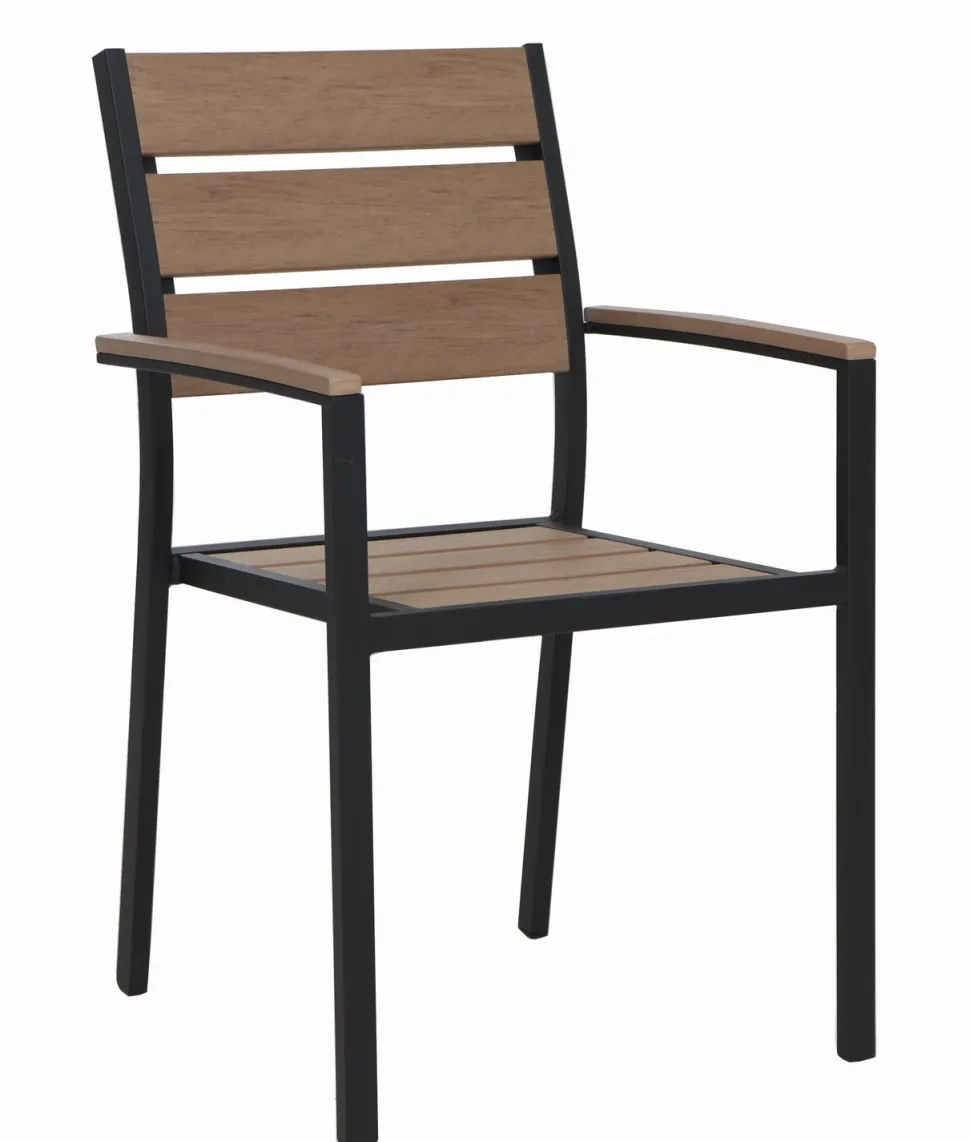 MILANO ARTWOOD PÖYTÄ + 6 MILANO TUOLIA MUSTA/LUONNONVÄRI