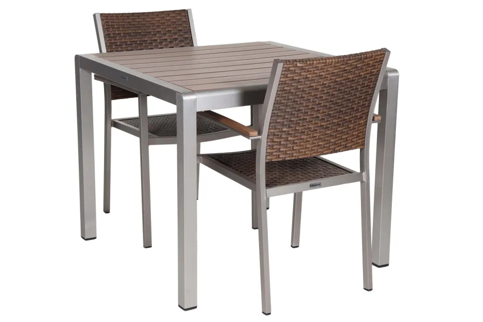 MILANO ARTWOOD PÖYTÄ + 2 MILO POLYROTTINKI TUOLIA