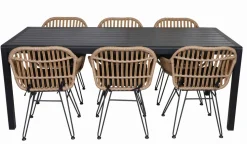 MILANO 200CM ARTWOOD PÖYTÄ + 6 BETTINA POLYROTTINKI TUOLIA